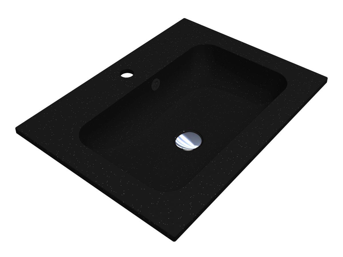 Умывальник Miraggio DELLA 600 MIRASTONE с литого мрамора матовый Черный (84086)