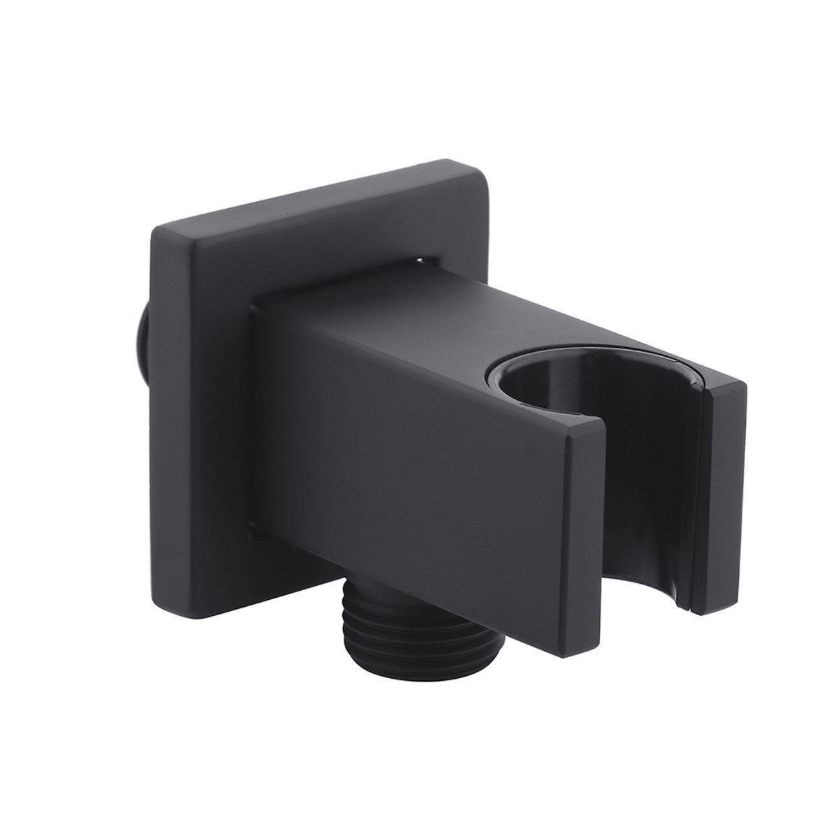 Подключение для шланга с держателем Perla квадратный 1/2" ЗЗ Черный (PUD-PSA2433B)