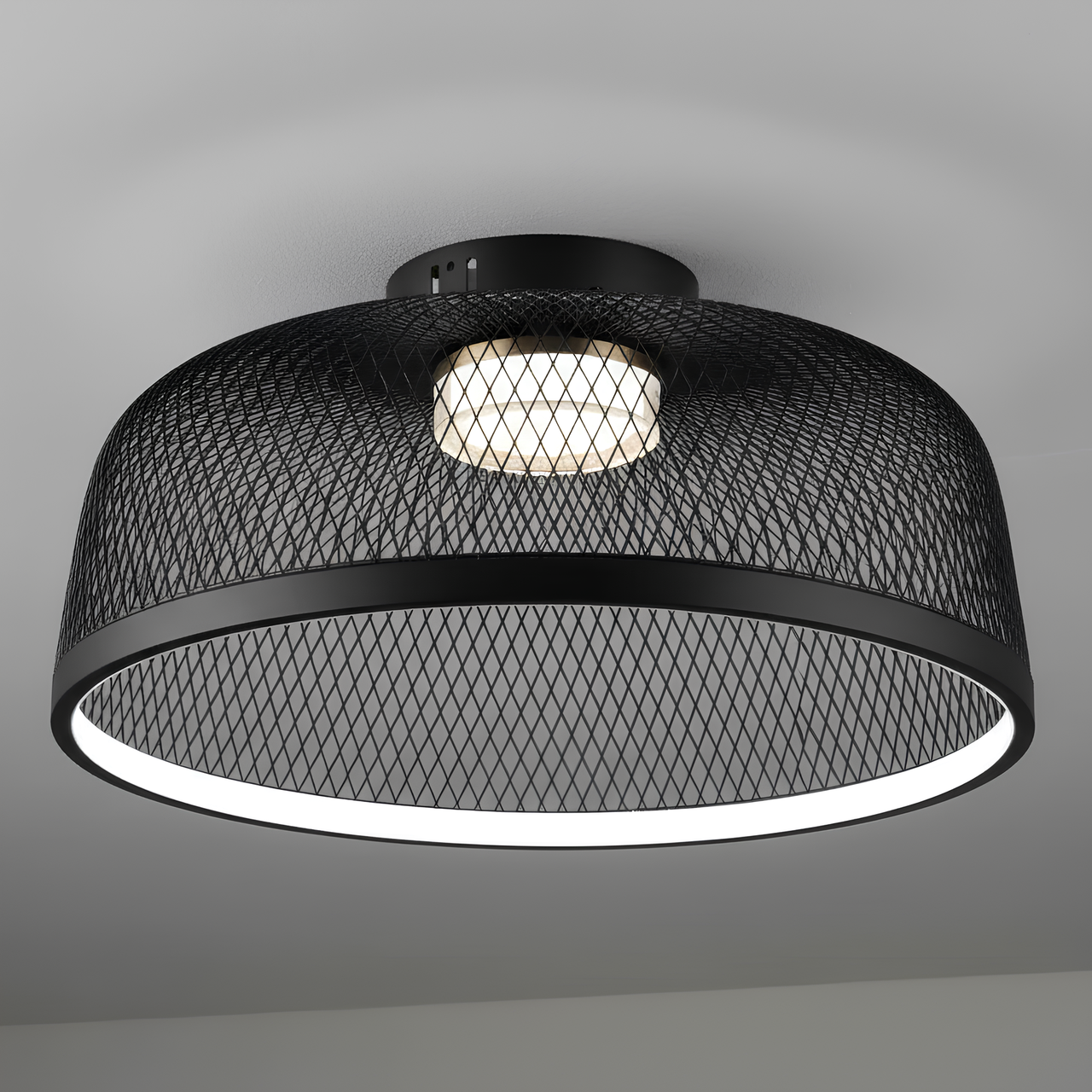 Люстра светодиодная Valeso 35W с металлическим корпусом 3000/6500K Черный/Золотой (B YH1348/70W BK+GD)