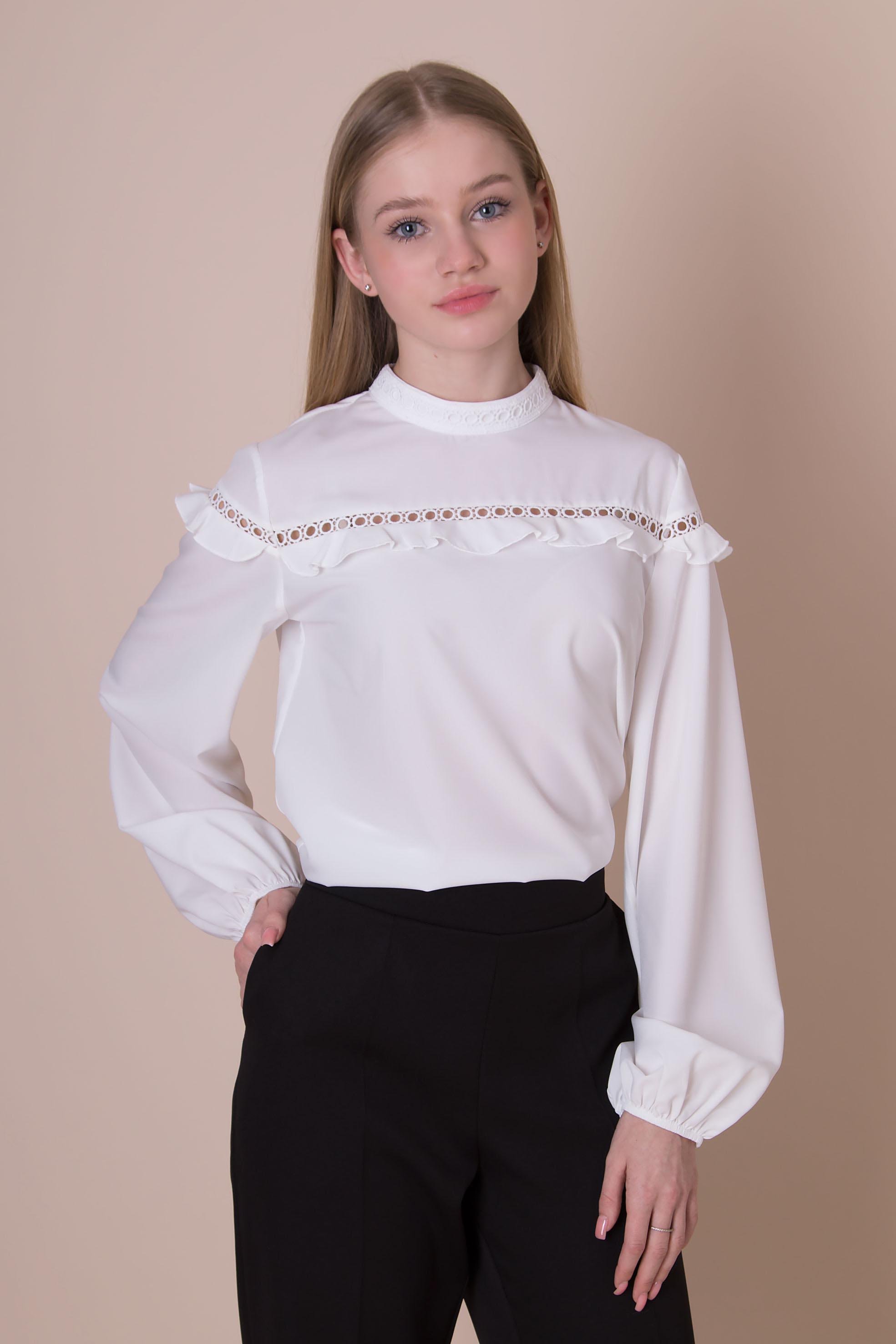 Блузка для дівчинки Mevis 4859-01 146 см Молочний Блузка для дівчинки Mevis 4859-01 146 см Молочний