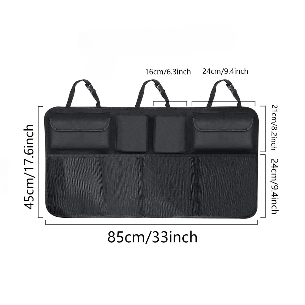 Органайзер для авто на спинку сидіння 8 секцій 45х85 см Чорний - фото 2