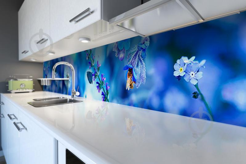 Скинали на кухню Zatarga «Полевой колокольчик 02» 600х3000 мм виниловая 3Д наклейка кухонный фартук Z180311/2