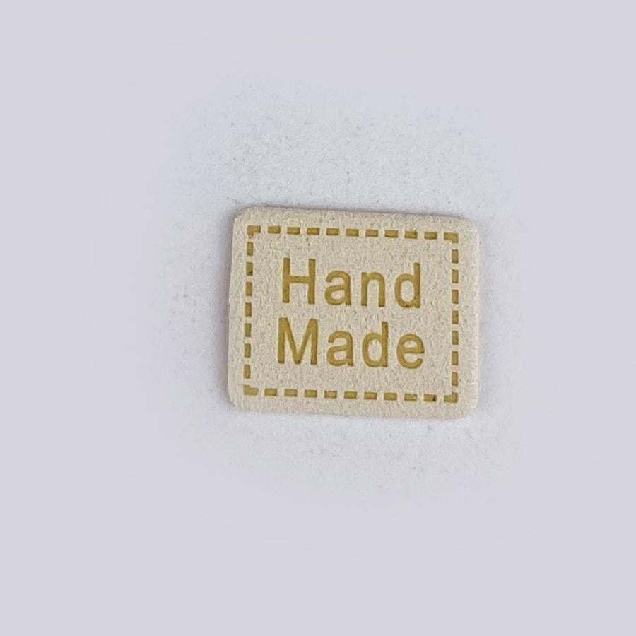 Бирка пришивная Handmade экозамша 2,5х2 см Кремовый (3001814669)