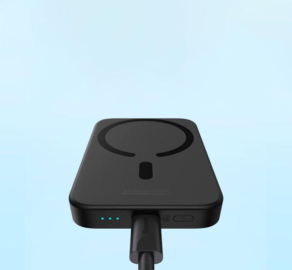 Внешний аккумулятор Baseus Magnetic Bracket Mini 6000 mAh 20W Black (PPCX020001) - фото 5 Внешний аккумулятор Baseus Magnetic Bracket Mini 6000 mAh 20W Black (PPCX020001) - фото 5