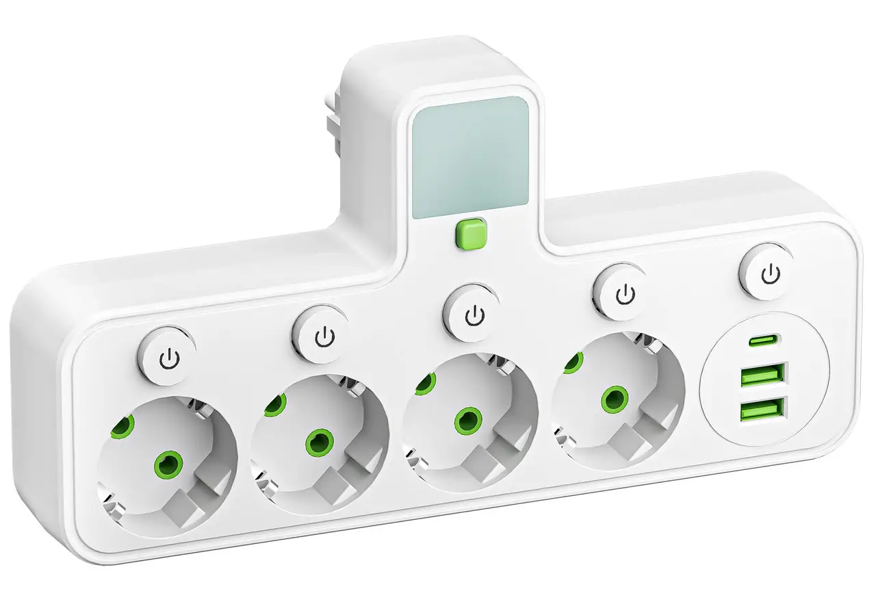 Фильтр сетевой 8625UL 10A 2500W LED 4-220V 2-USB 1-Type-C (36958805)