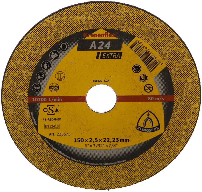 Отрезной диск Klingspor Kronenflex A 24 Extra прямой по металлу 150х2,5х22,23 мм (20968) - фото 1