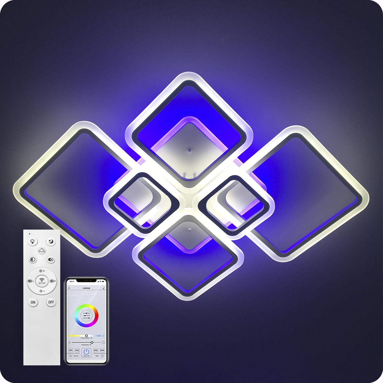 Люстра світлодіодна 517 Light 3color з пультом 150 Вт Білий (01756) - фото 7 Люстра світлодіодна 517 Light 3color з пультом 150 Вт Білий (01756) - фото 7