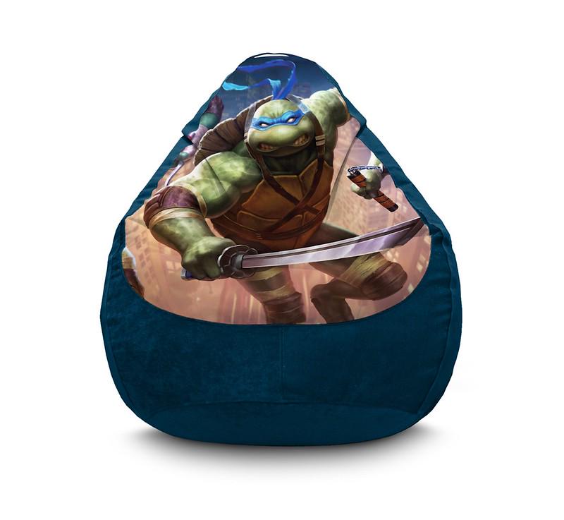Крісло мішок Ninja Turtles Angry Leonardo Флок XXXL 100х135 см Синій