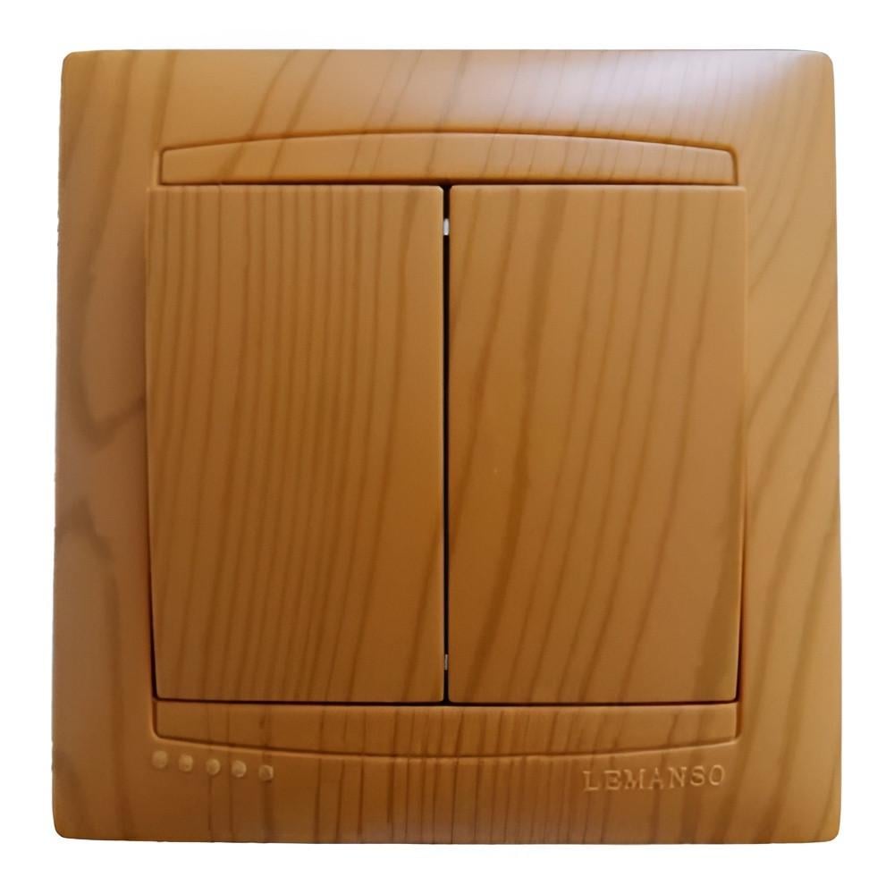 Выключатель двухклавишный Lemanso Сакура Ольха (LMR1405) Выключатель двухклавишный Lemanso Сакура Ольха (LMR1405)