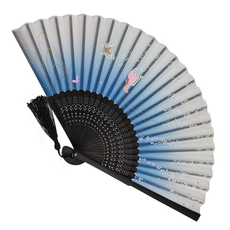 Веер деревянный 21х37 см Голубой (C3309)