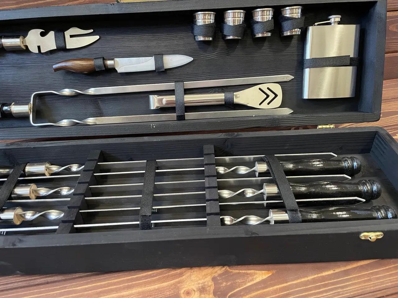 Набір шампурів Blackwood 12 в кейсі (10642767) - фото 4 Набір шампурів Blackwood 12 в кейсі (10642767) - фото 4