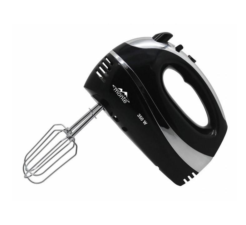 Міксер Monte насадки для тесту 350 Вт 5 швидкостей Чорний