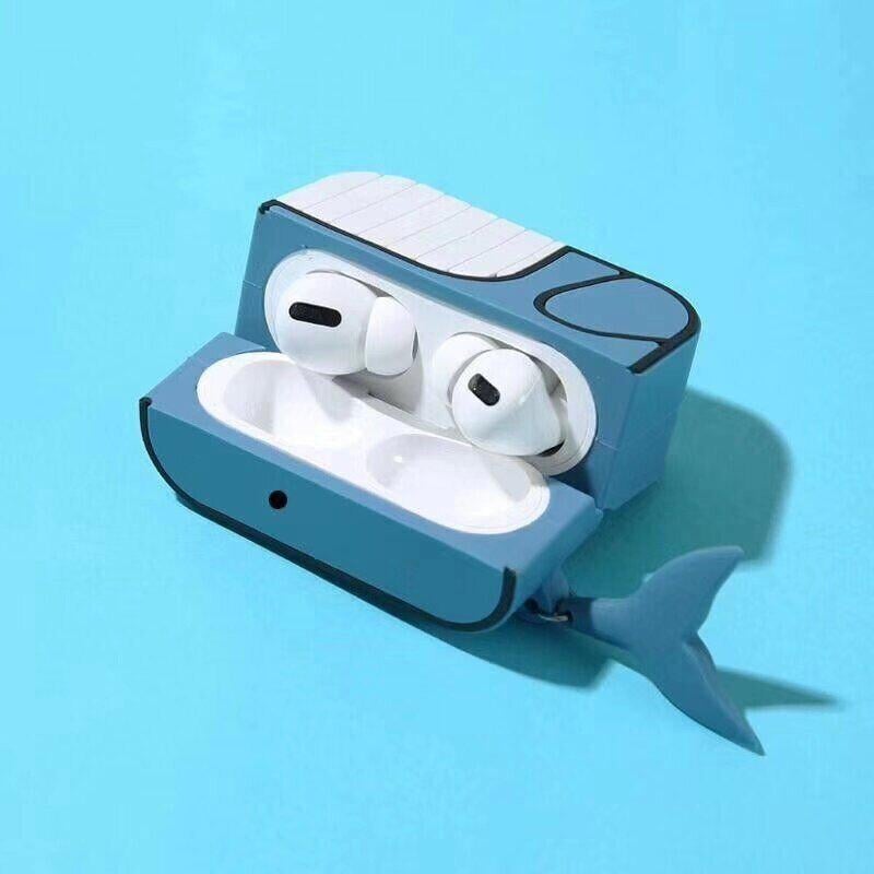 Силиконовый чехол Рыбка Немо для Apple Airpods 1/2 Синий