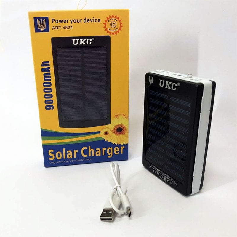 Повербанк UKC Solar 4531 із сонячною панеллю та лампою 90000 mAh (13466024) - фото 11