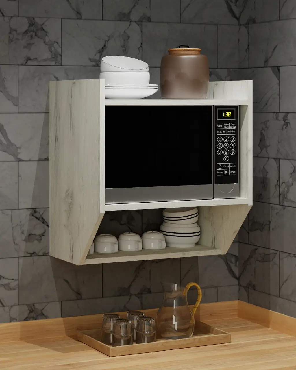 Полка для микроволновки Крафт/Белый (Мікро-2-16)