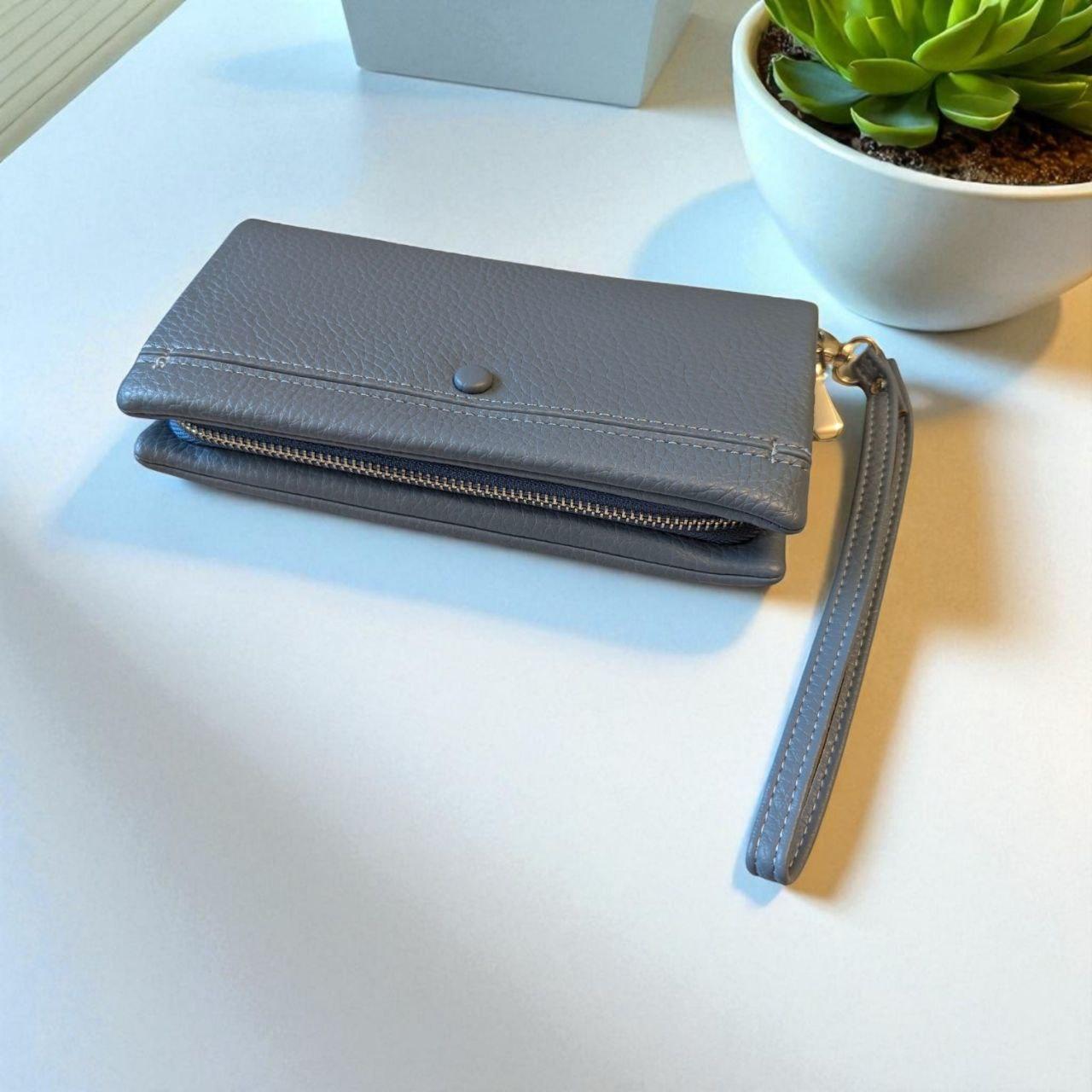 Гаманець жіночий великий м'який на змійці Saralyn C-8881 20х10 см Сірий (C-8881)