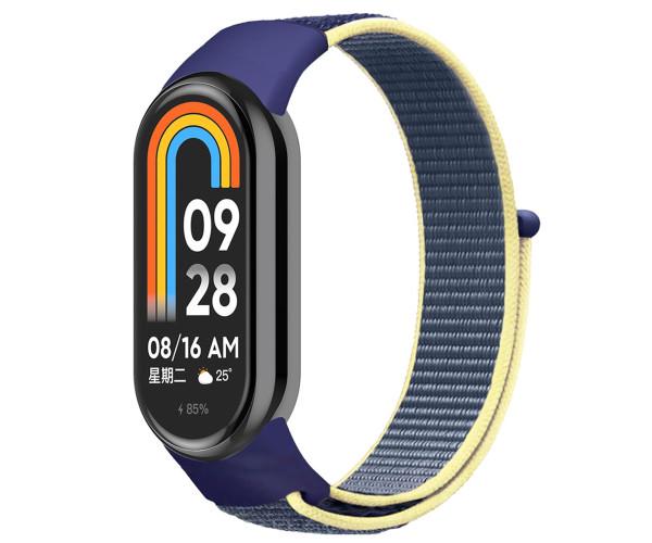 Ремінець Nylon для Xiaomi Mi Band 8 Blue/Yellow - фото 1