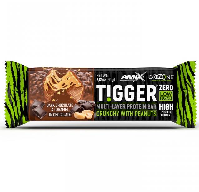 Протеиновый батончик Amix Nutrition TiggerZero Multi-Layer Protein Bar 60 g Dark Chocolate Caramel