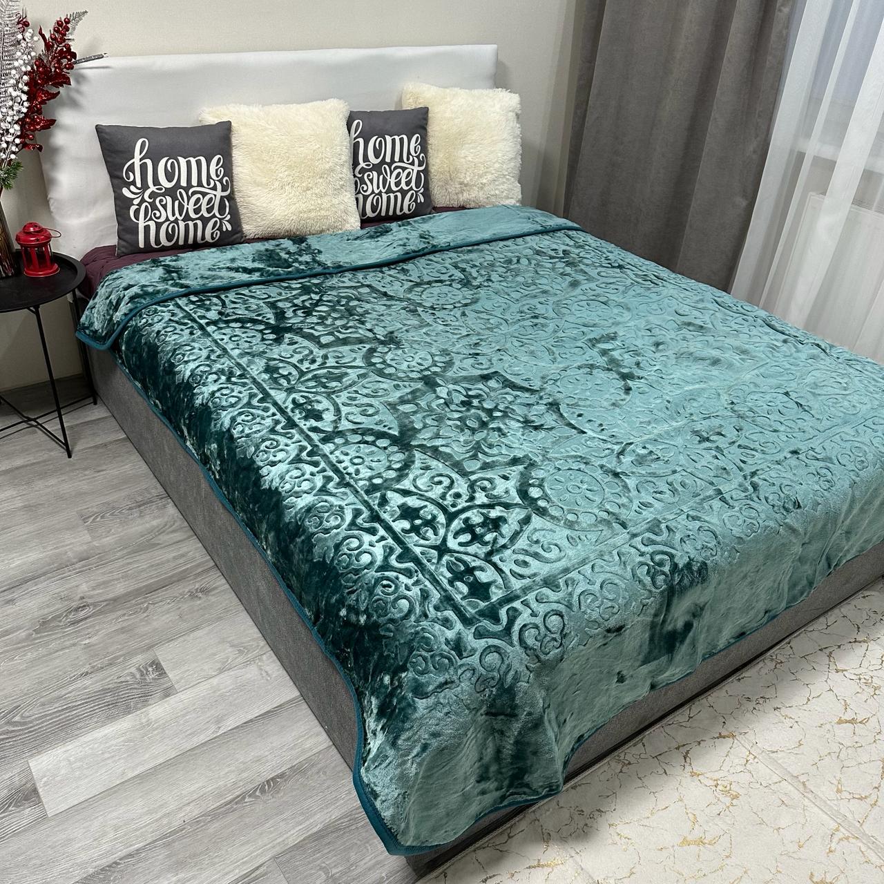 Покрывало на кровать акриловое 200x230 см Изумрудный (P-акрил-12) - фото 1 Покрывало на кровать акриловое 200x230 см Изумрудный (P-акрил-12) - фото 1