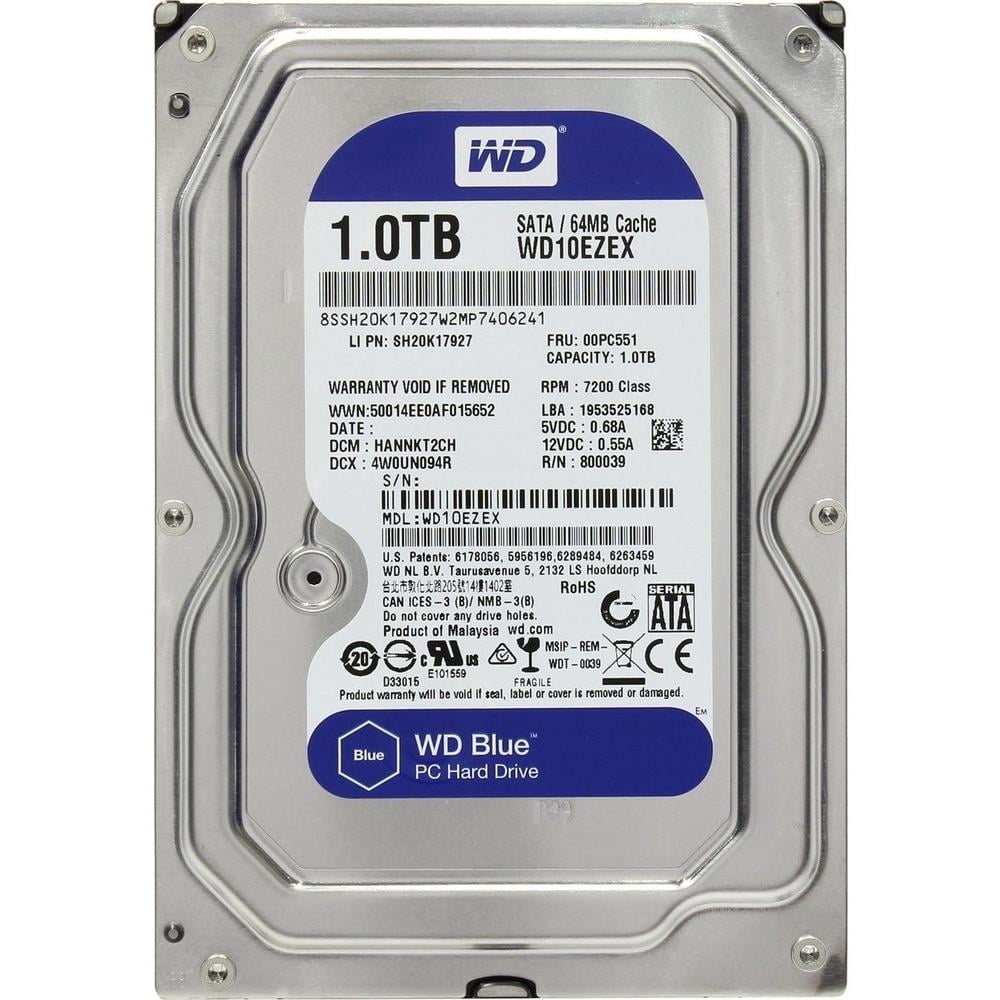 Жорсткий диск WD Blue HDD 3,5" SATA 1TB 7200rpm/64MB (WD10EZEX)