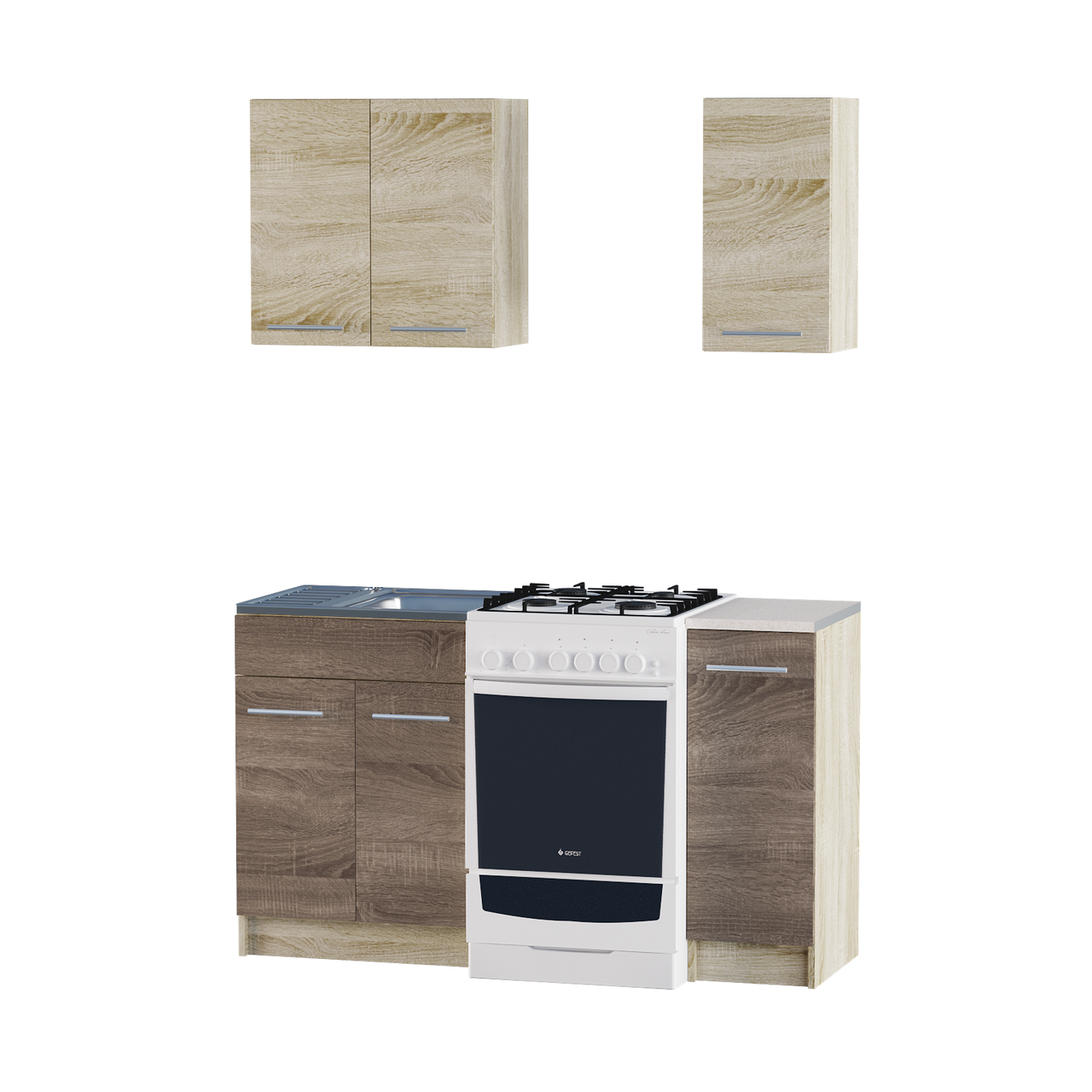 Кухня Еверест ЭКО-902 без столешницы 0,9 м Сонома/Трюфель (ЕК-27104.01)