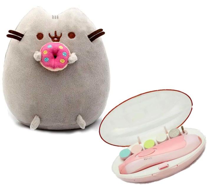 Мягкая игрушка Pusheen cat с детской машинкой для ногтей 23х25 см (n-11233)