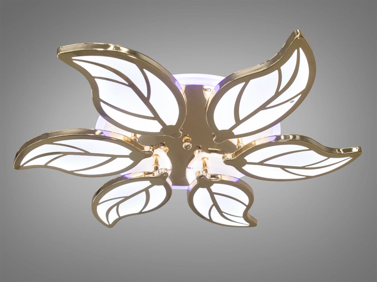 Люстра LED в спальню с пультом 8028-6G-LS 105W на 15 м2 Золотой (1866761054) - фото 3