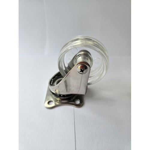 Ролик Sigma из нержавеющей стали силиконовый с площадкой без тормоза  50 мм Прозрачный (714851)