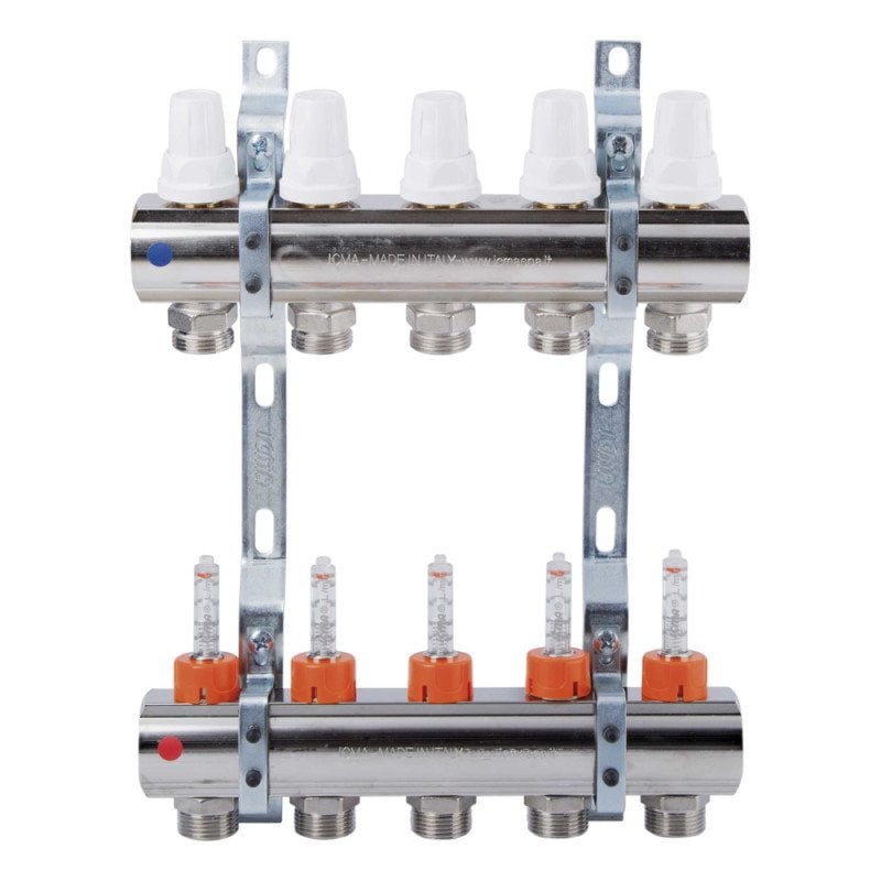 Коллектор Icma 1" 5 выходов с расходомерами №K013