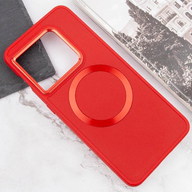 Противоударный TPU чехол Bonbon Metal Style with MagSafe для OnePlus 10 Pro Красный / Red - фото 5