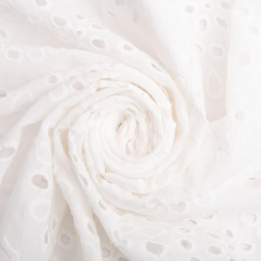 Тканина батист прошва Квітка 123 гр/м2 130 см Молоко (26380)