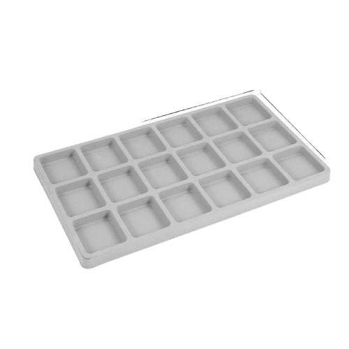 Доска-планшет для создания украшений 18 ячеек пластик бархат 35х20 см 1 шт. Серый (ИД3520п12)