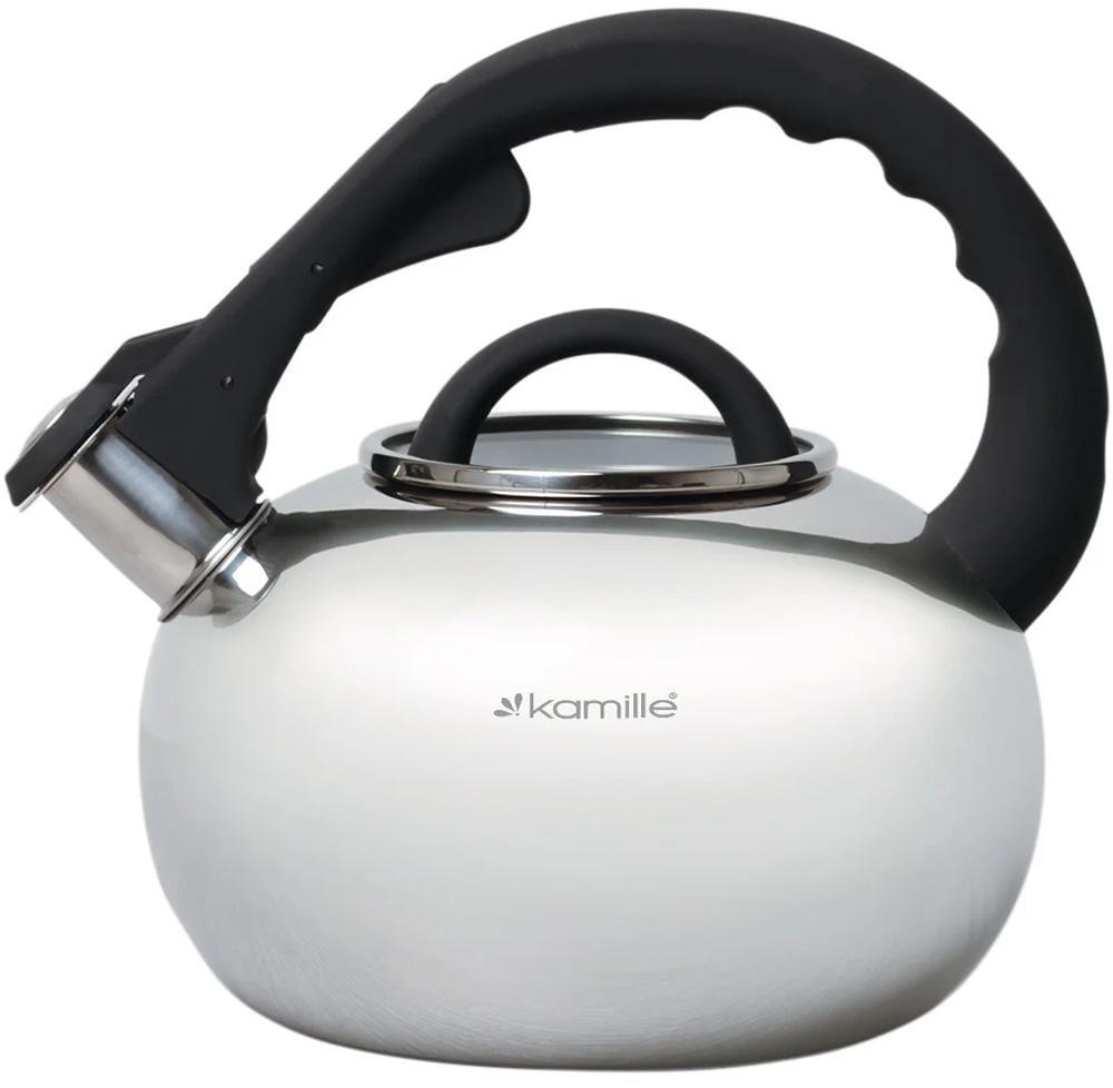 Чайник Kamille Whistling Kettle 2,8 л со свистком и стеклянной крышкой (KM-0687)