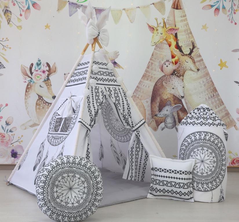 Вігвам для дітей Альбатрос з матрацом і подушками з кошиком для білизни - фото 4 Вігвам для дітей Альбатрос з матрацом і подушками з кошиком для білизни - фото 4