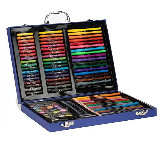 Набор для рисования YU227 128 предметов в кейсе Синий (opt-104963)