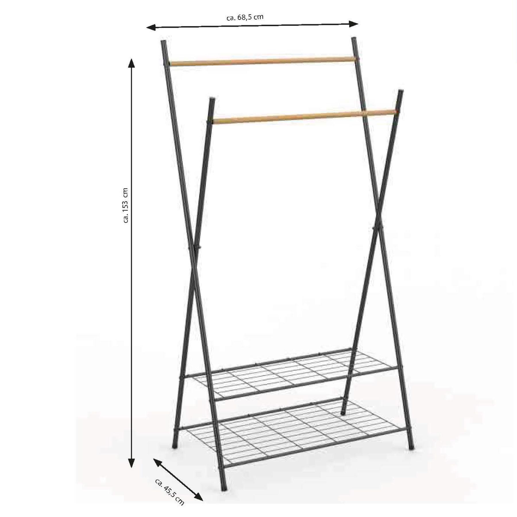 Стійка для одягу Casa Si Garment Rack Bamboo Black (CS92309W04) - фото 5