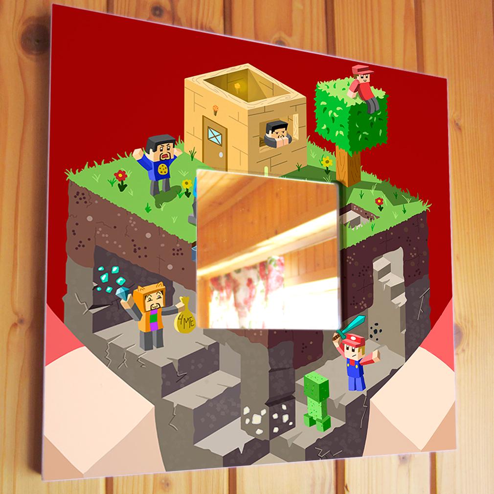 Зеркало декоративное "Майнкрафт" 260х260 мм (M03535)