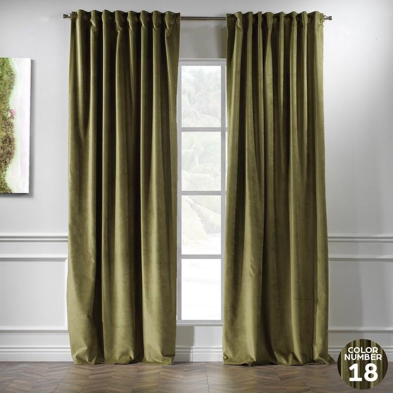 Комплект штор Бархат Academy Gardin Элит 300х250 см 2 шт. Оливковый
