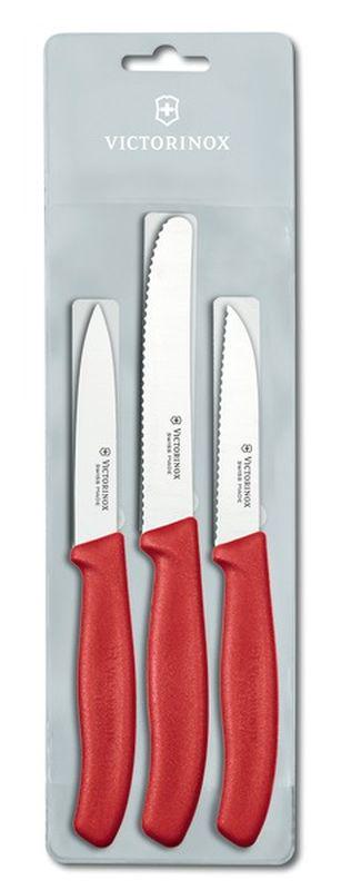 Кухонный набор Victorinox SwissClassic Paring Set 3 ножа с красной ручкой (8,8,11см) (67111.3)