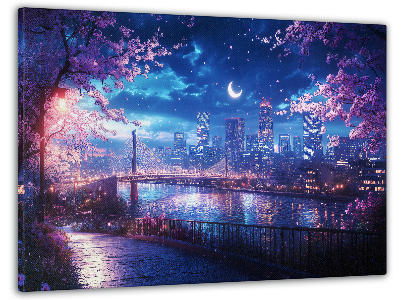 Картина на полотні Mako місто під покровом сакури 60x100 см (MK10520)