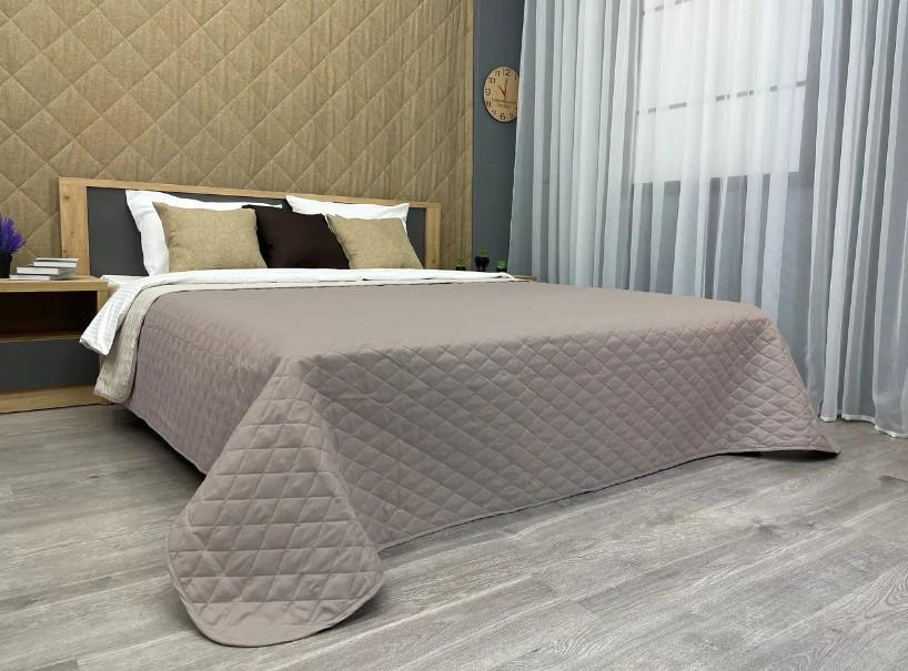 Покривало двостороннє Decorator Ultra Sonic Microfiber 140х215 см Сіро-коричневий/Бежевий (85-005) - фото 8