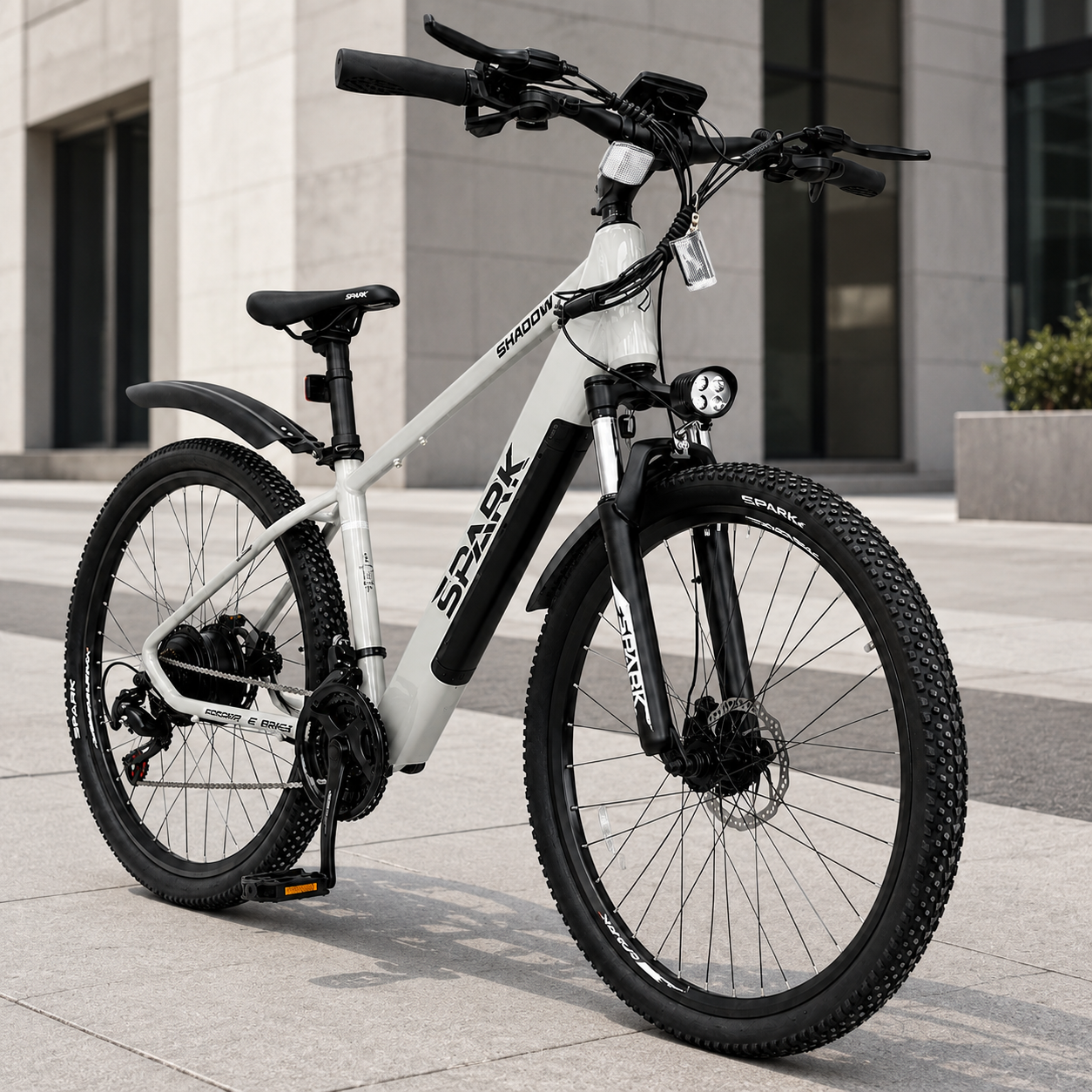 Электровелосипед Spark E-MTB SHADOW 27,5" 48 В 500 Вт 12,8 Ач аккумуляторный до 35 км/ч 130 кг задний привод Серый