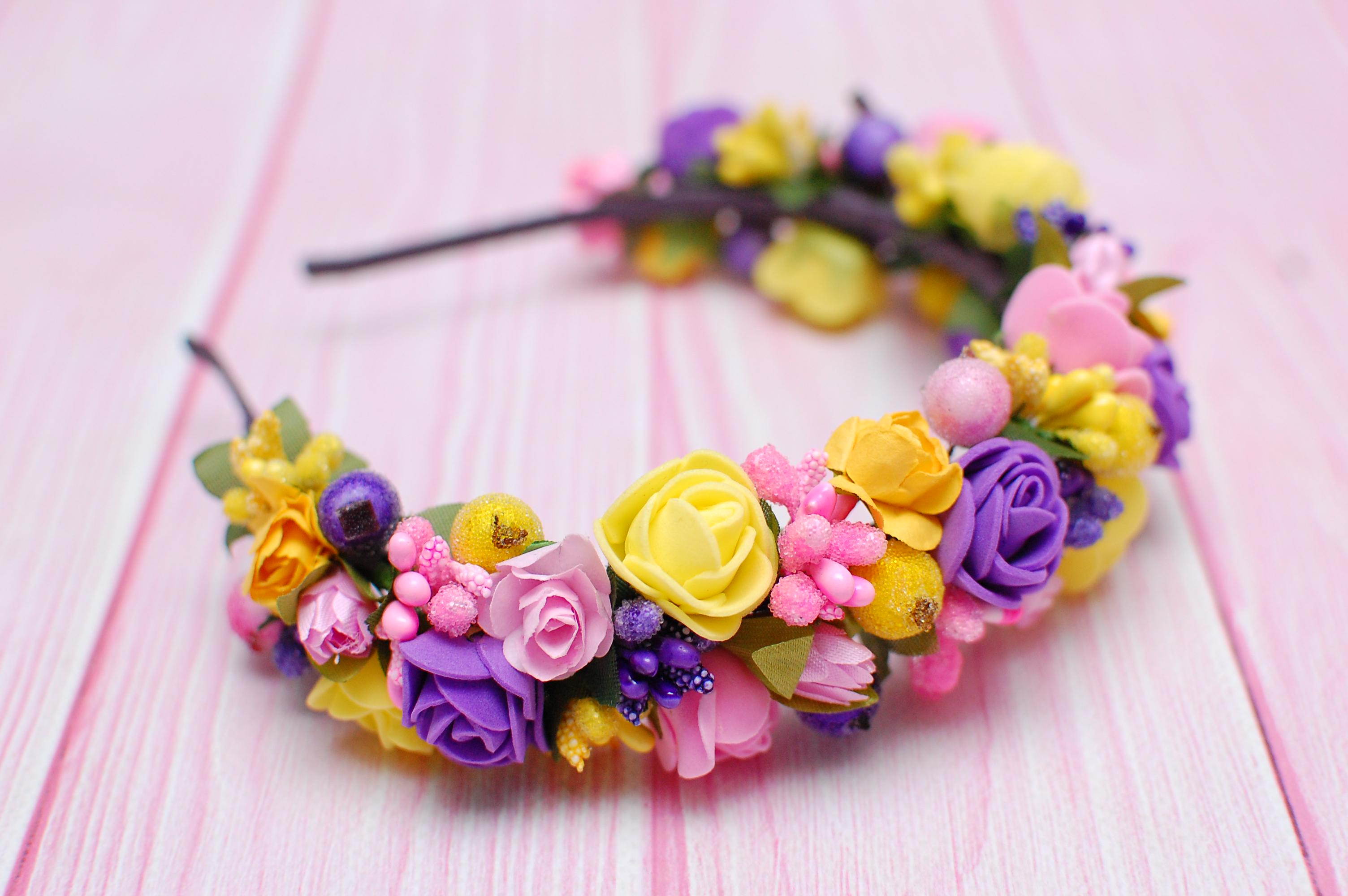Обруч для волос Yellow/Pink/Violet