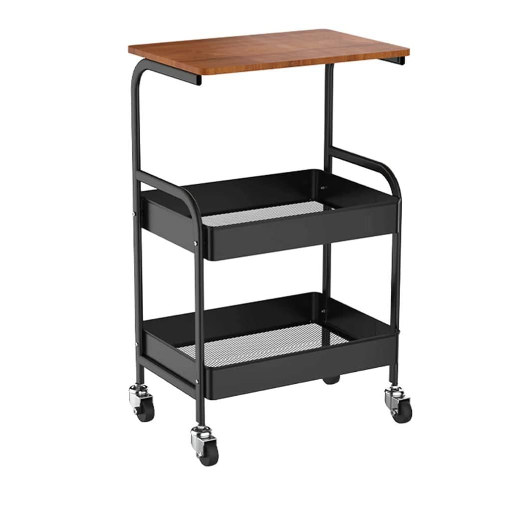 Этажерка на колесах 3 яруса 43х30х77 см Черный (934ce54b)