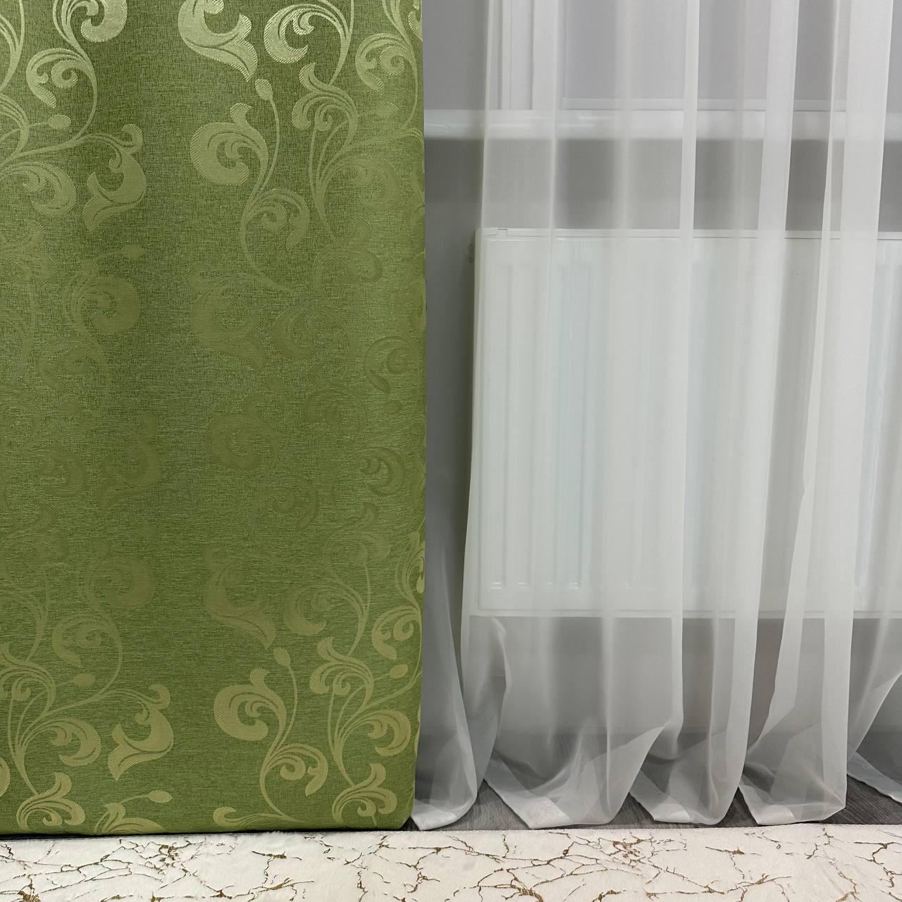 Штори Toscana жаккардові 1,5х2,7 м 2 шт. Салатовий - фото 5 Штори Toscana жаккардові 1,5х2,7 м 2 шт. Салатовий - фото 5