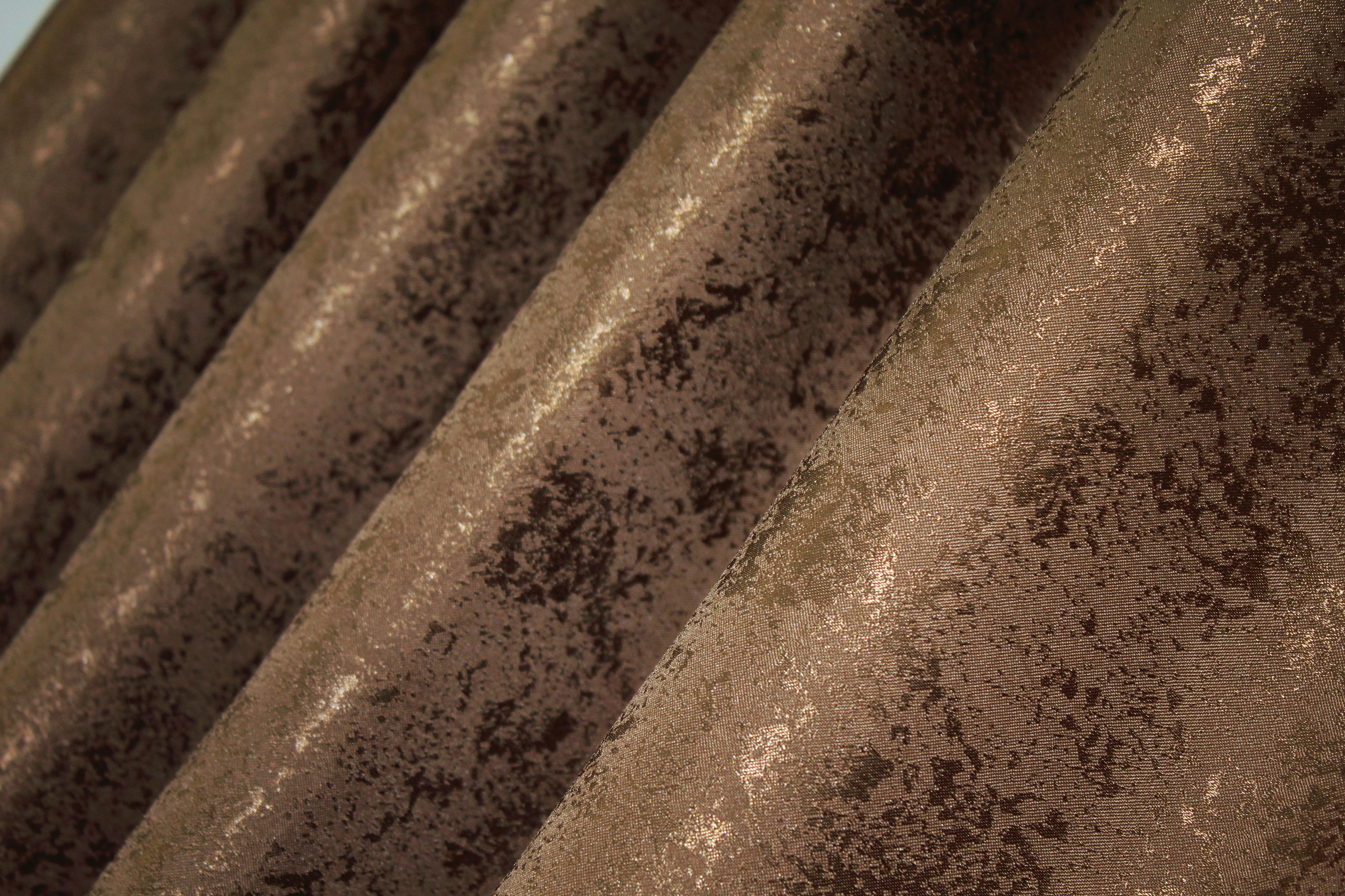 Комплект готовых штор VR-Textil Жаккард Мрамор Al1 № 660ш 150х285 см 2 шт. Коричневый (33-0134) - фото 8