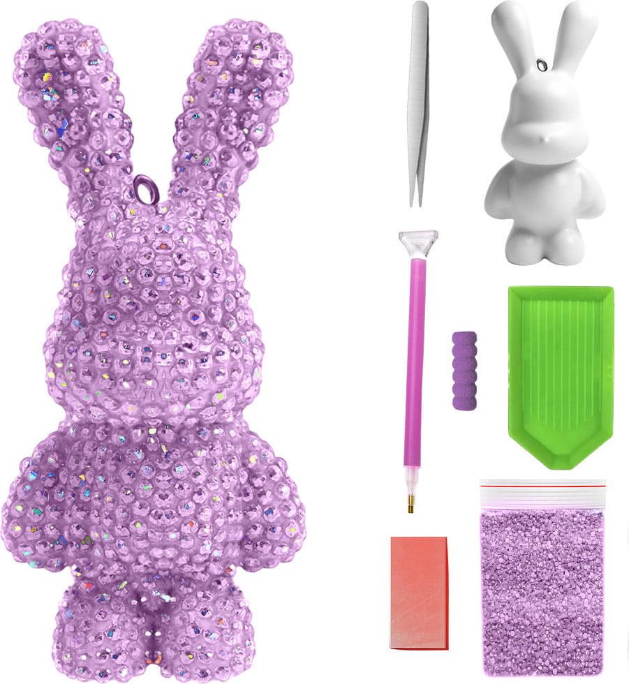Алмазная мозаика SHLab Зайчик Голограммные Стразы 8 см Lavender (41371-4E)
