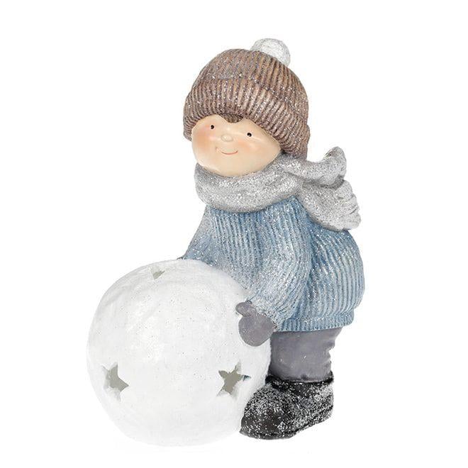 Фигурка новогодняя с LED-подсветкой Flora Мальчик со снежкой 41 см (11741) Фигурка новогодняя с LED-подсветкой Flora Мальчик со снежкой 41 см (11741)