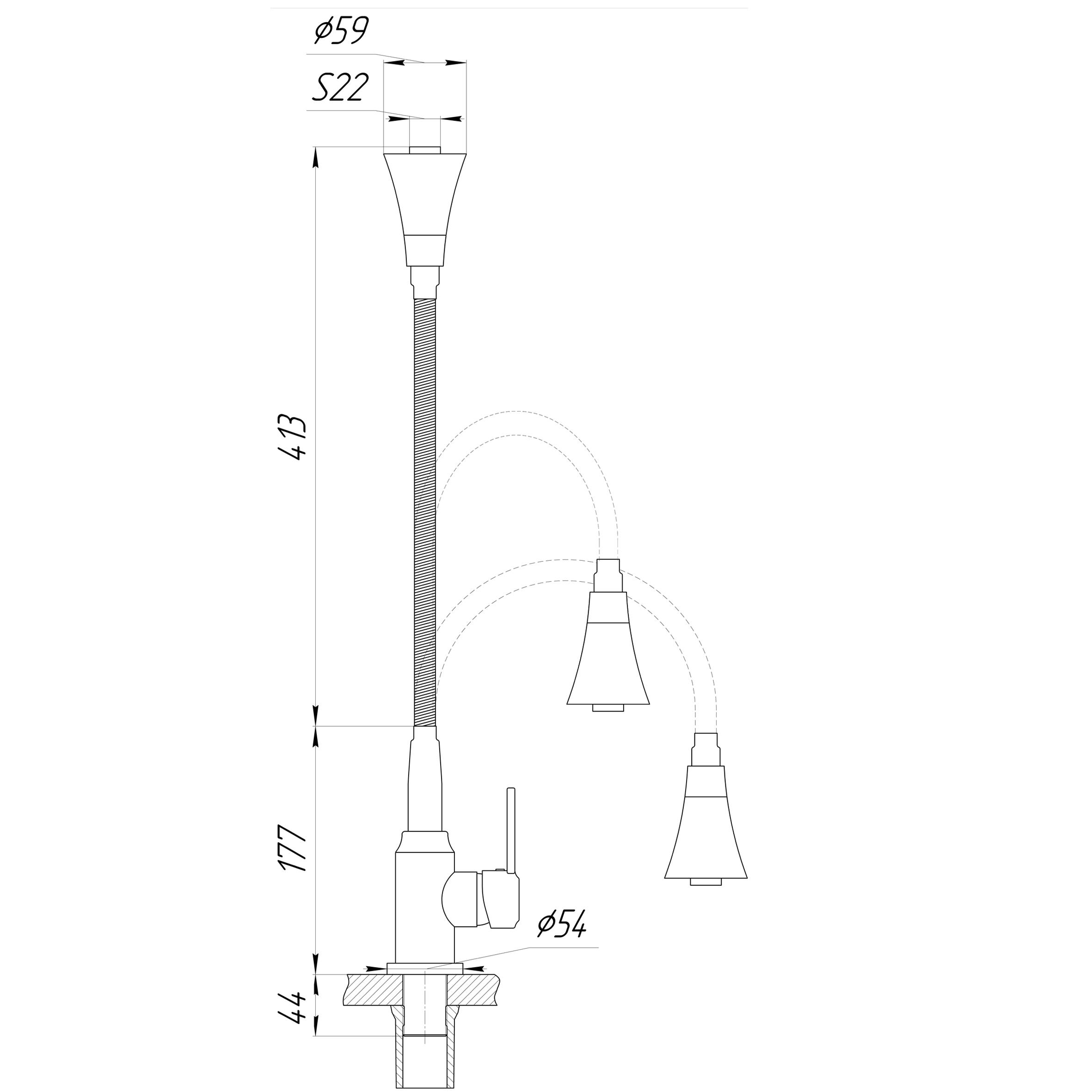 Смеситель для кухни DOMINO ELLIPSE DCC-203SM-A - фото 2 Смеситель для кухни DOMINO ELLIPSE DCC-203SM-A - фото 2