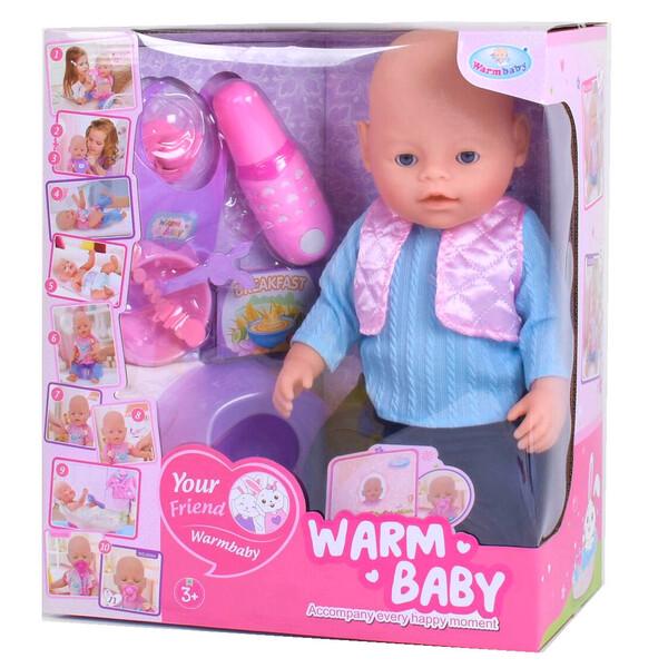Пупс мальчик Warm Baby 40 см с горшком и аксессуарами (52143)